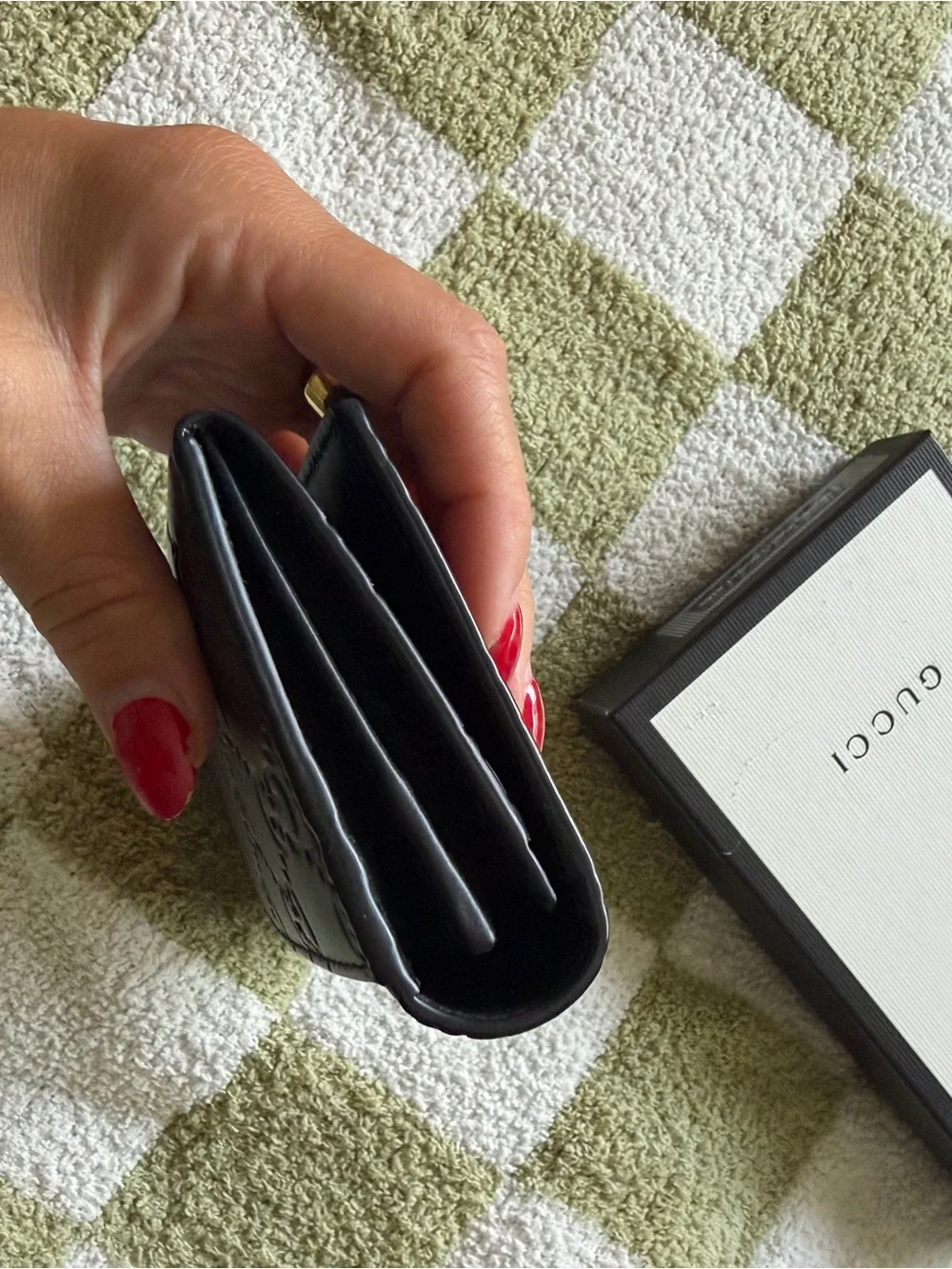 Gucci Black Embossed GG Continental Wallet - Picture 8 of 9